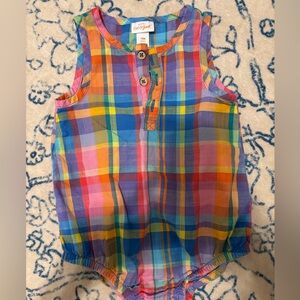 Cat & Jack Multicolor Plaid Sleeveless Baby Romper